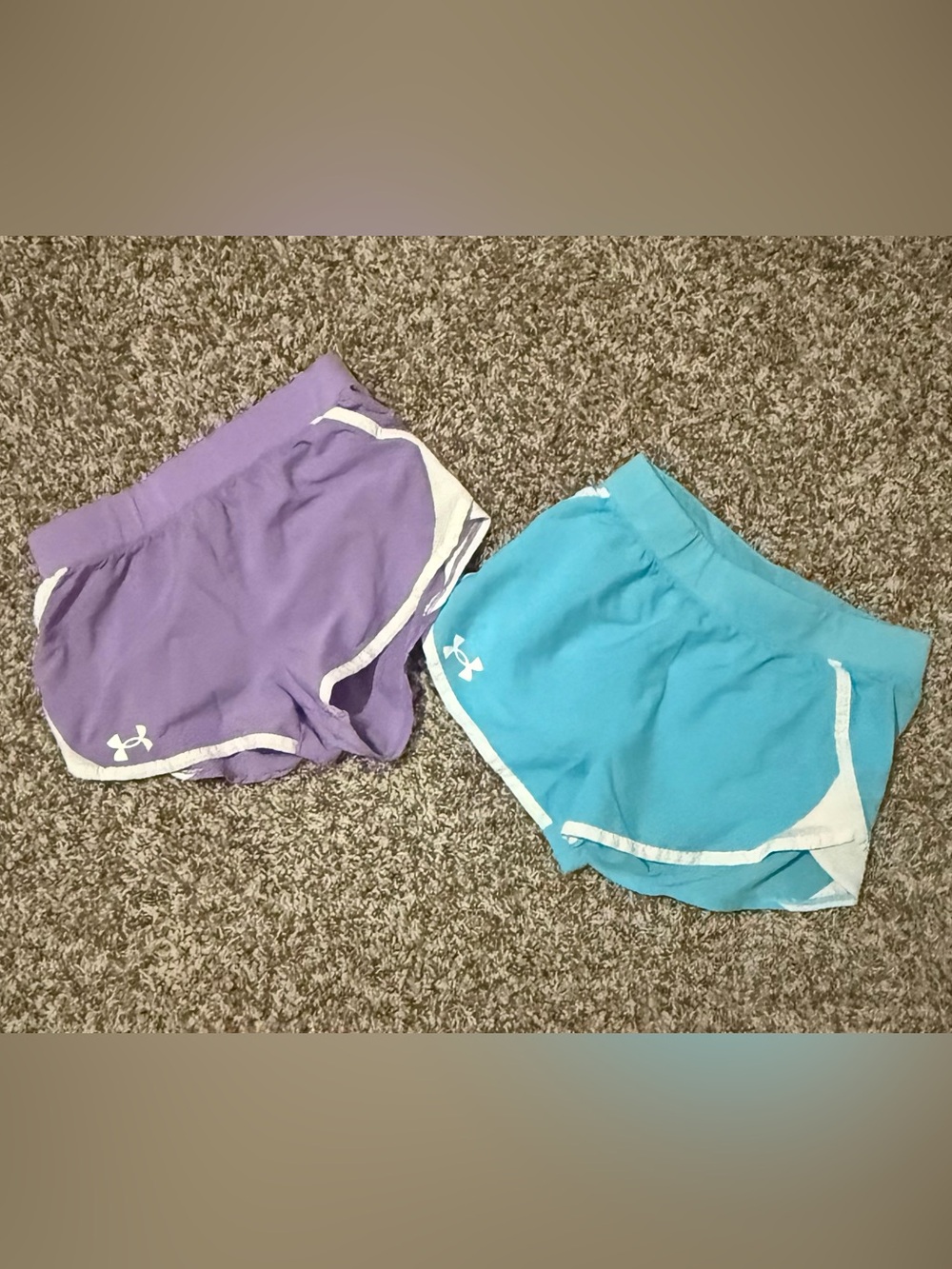 Under Armour Girls' Athletic Shorts - Purple & Teal